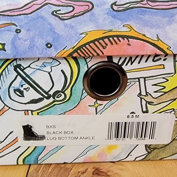 Jeffrey Campbell Black Box Lug Bottom Ankle Lace Up Bootie Side Zip - Picture 5 of 7